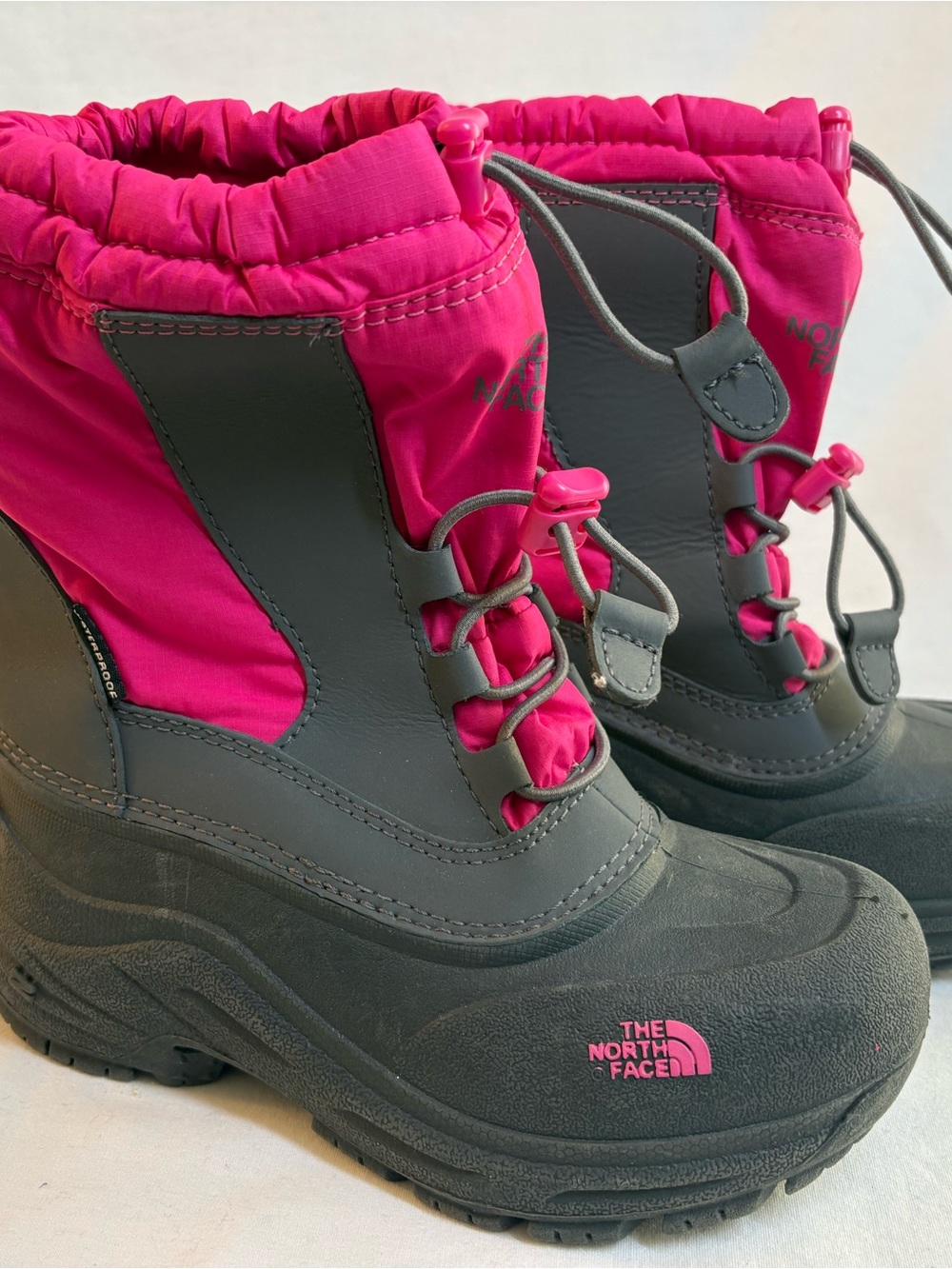 The North Face Kids Pink and Gray Winter Snow Boots